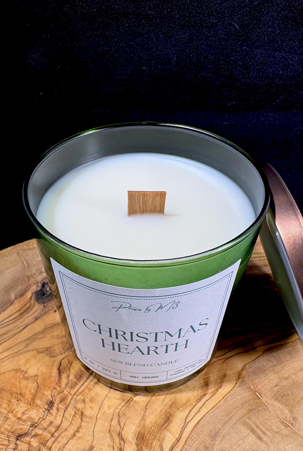 Christmas Hearth Candle – 8oz Hand-Poured Soy Candle, Orange Spice, Fir & Pine, Cozy Holiday Scent