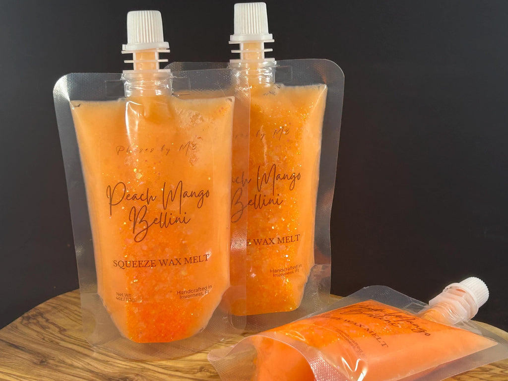 Highly Scented Squeeze Wax Melts – 4oz Pouch | Customizable Soy Blend Wax for Warmers | Fruity, Floral, Sweet & Coastal Scents