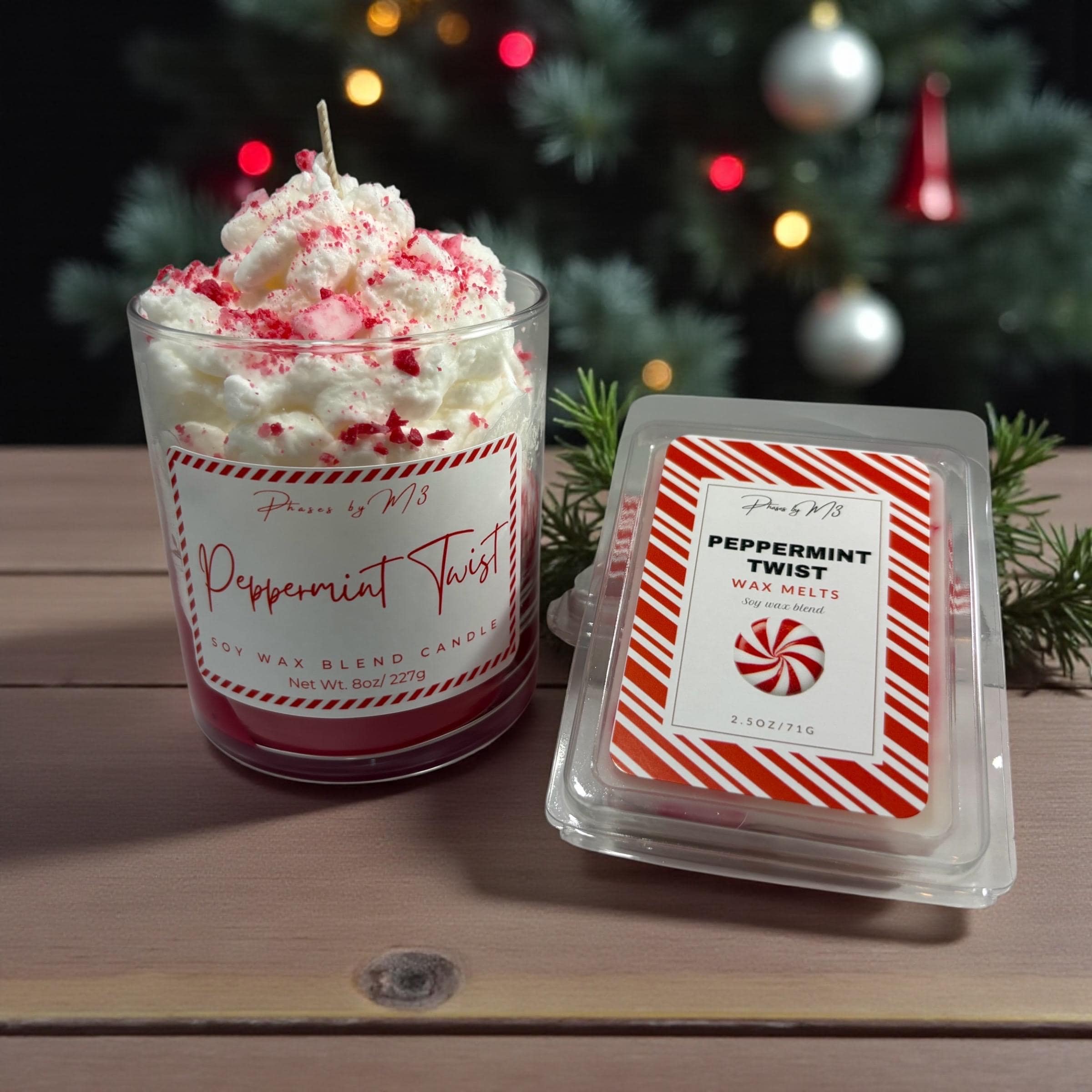 Peppermint Twist Whipped Candle | Sweet Marshmallow & Peppermint Scent