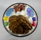 Gingerbread House Candle – 18oz Whipped Dessert Candle with Wax Gingerbread House & Candy Toppings | Holiday Bakery Candle