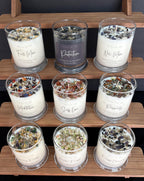 Reiki Charged Intention Candle Collection | 9oz Soy Candles with Crystals and Herbs | Manifestation, Healing & Spiritual Energy Candles
