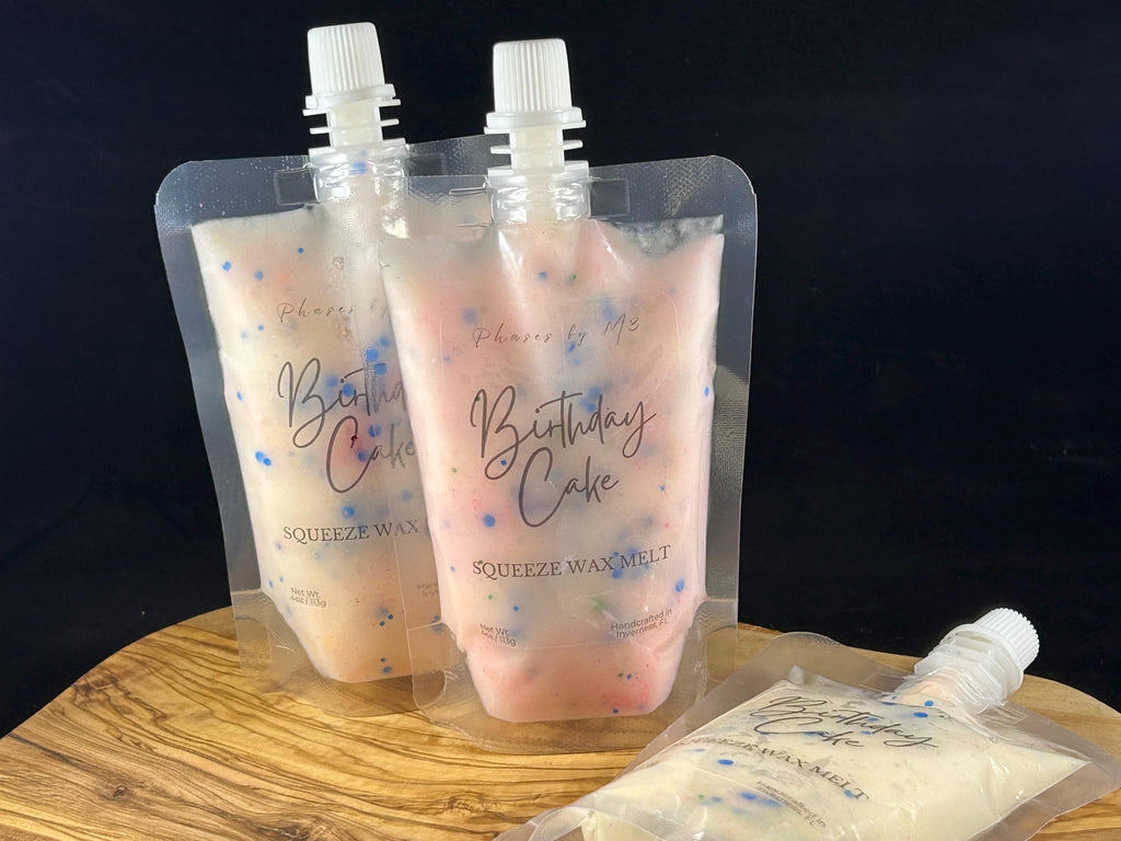 Highly Scented Squeeze Wax Melts – 4oz Pouch | Customizable Soy Blend Wax for Warmers | Fruity, Floral, Sweet & Coastal Scents