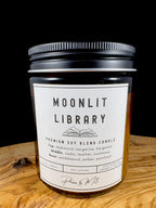 Moonlit Library Candle & Wax Melts – Teakwood, Cedar and Amber