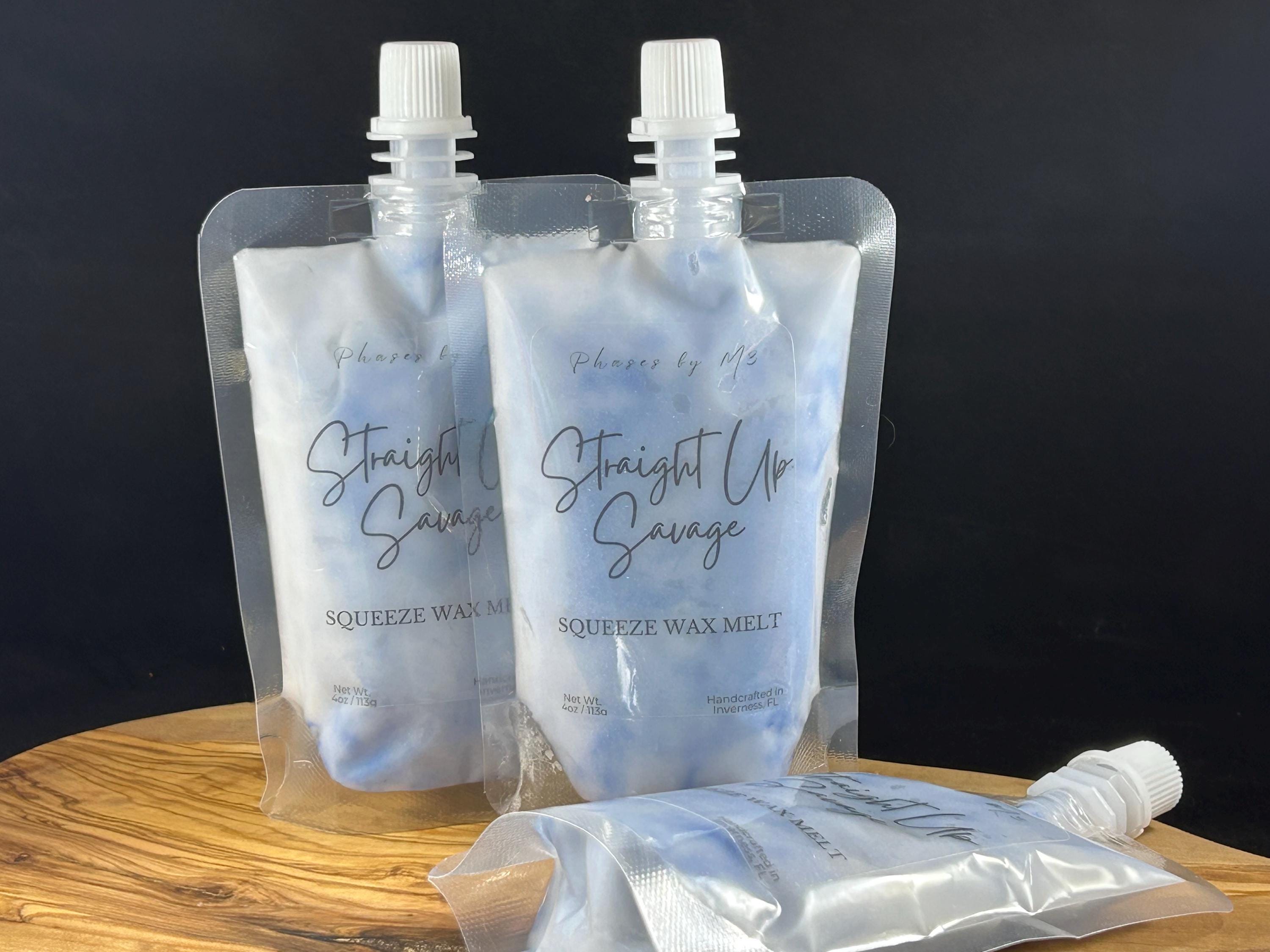 Highly Scented Squeeze Wax Melts – 4oz Pouch | Customizable Soy Blend Wax for Warmers | Fruity, Floral, Sweet & Coastal Scents