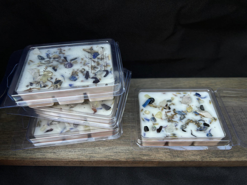 Reiki Charged Intention Wax Melts | 2.5oz Soy Wax Melts with Crystals and Herbs | Manifestation, Healing & Spiritual Energy Wax Melts