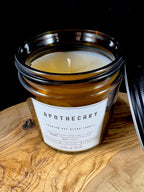 Apothecary Candle | Amber Glass Soy Candle | Earthy Herbal Candle with Moss, Sage, Balsam  | 7oz and 12oz Candles & Wax Melts