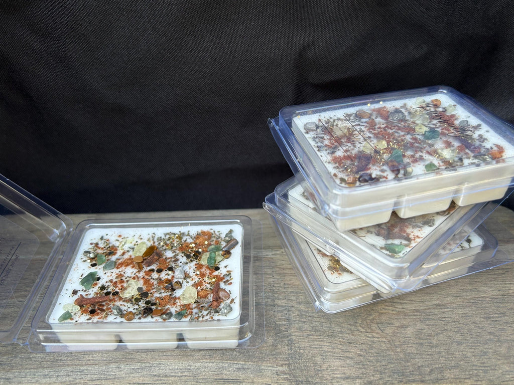 Reiki Charged Intention Wax Melts | 2.5oz Soy Wax Melts with Crystals and Herbs | Manifestation, Healing & Spiritual Energy Wax Melts