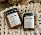 Crystal Amber Candles | Luxury Scented Candles | Bergamot, Lime, Amber, Patchouli, White Cyclamen | Amber jar