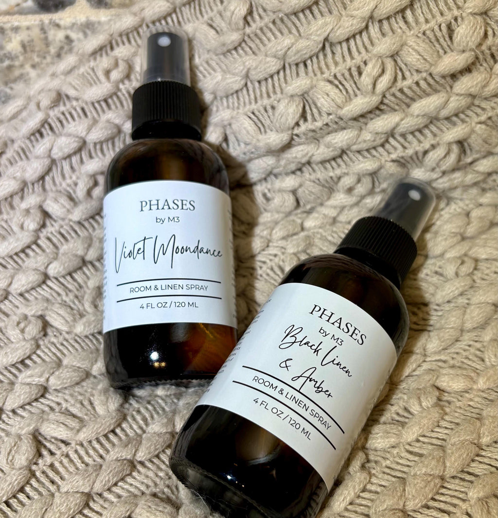 Room and Linen Spray – 4oz Amber Glass – Multiple Scents Available