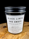 Black Linen and Amber Candles and Wax Melts