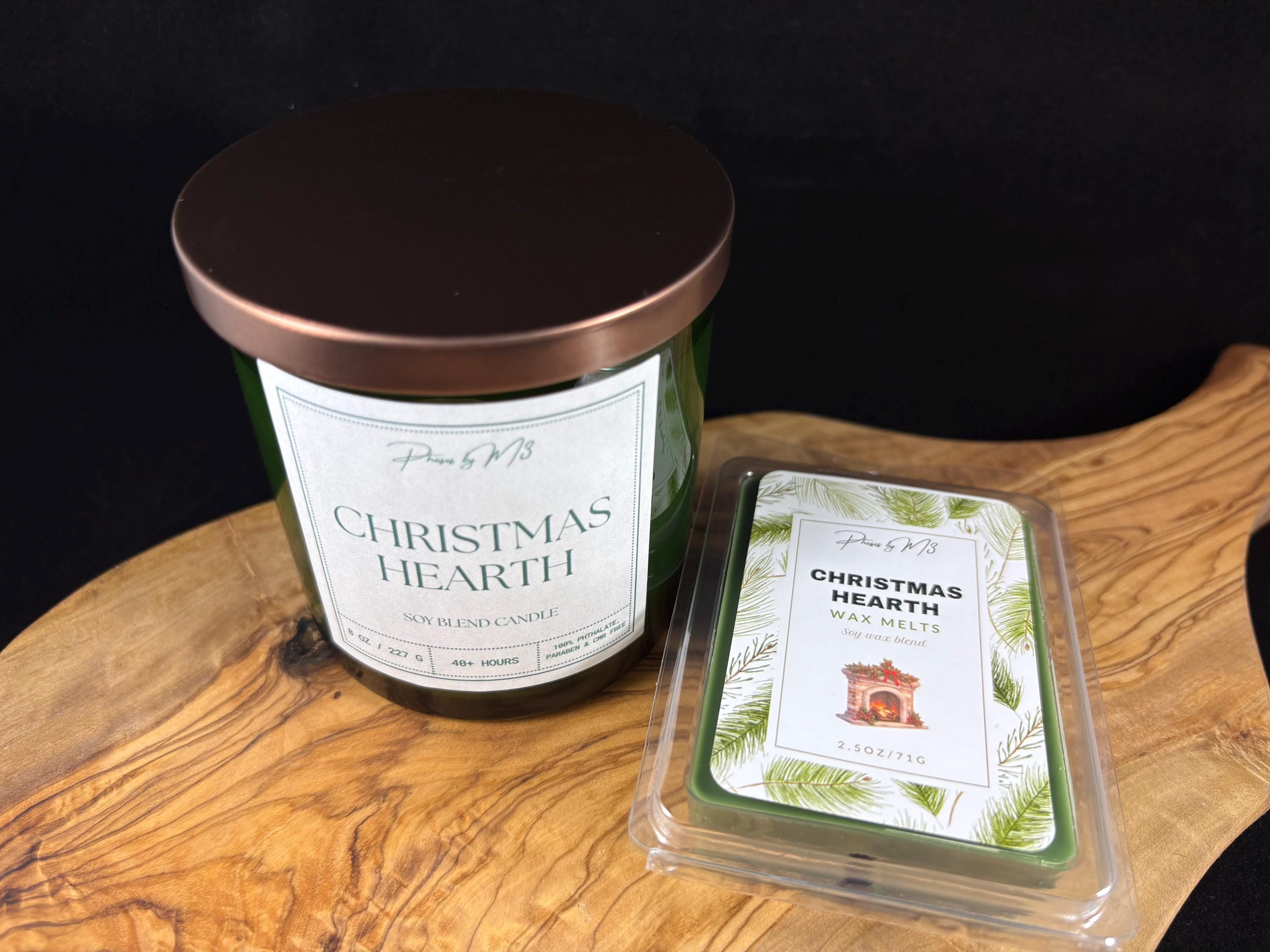 Christmas Hearth Candle – 8oz Hand-Poured Soy Candle, Orange Spice, Fir & Pine, Cozy Holiday Scent