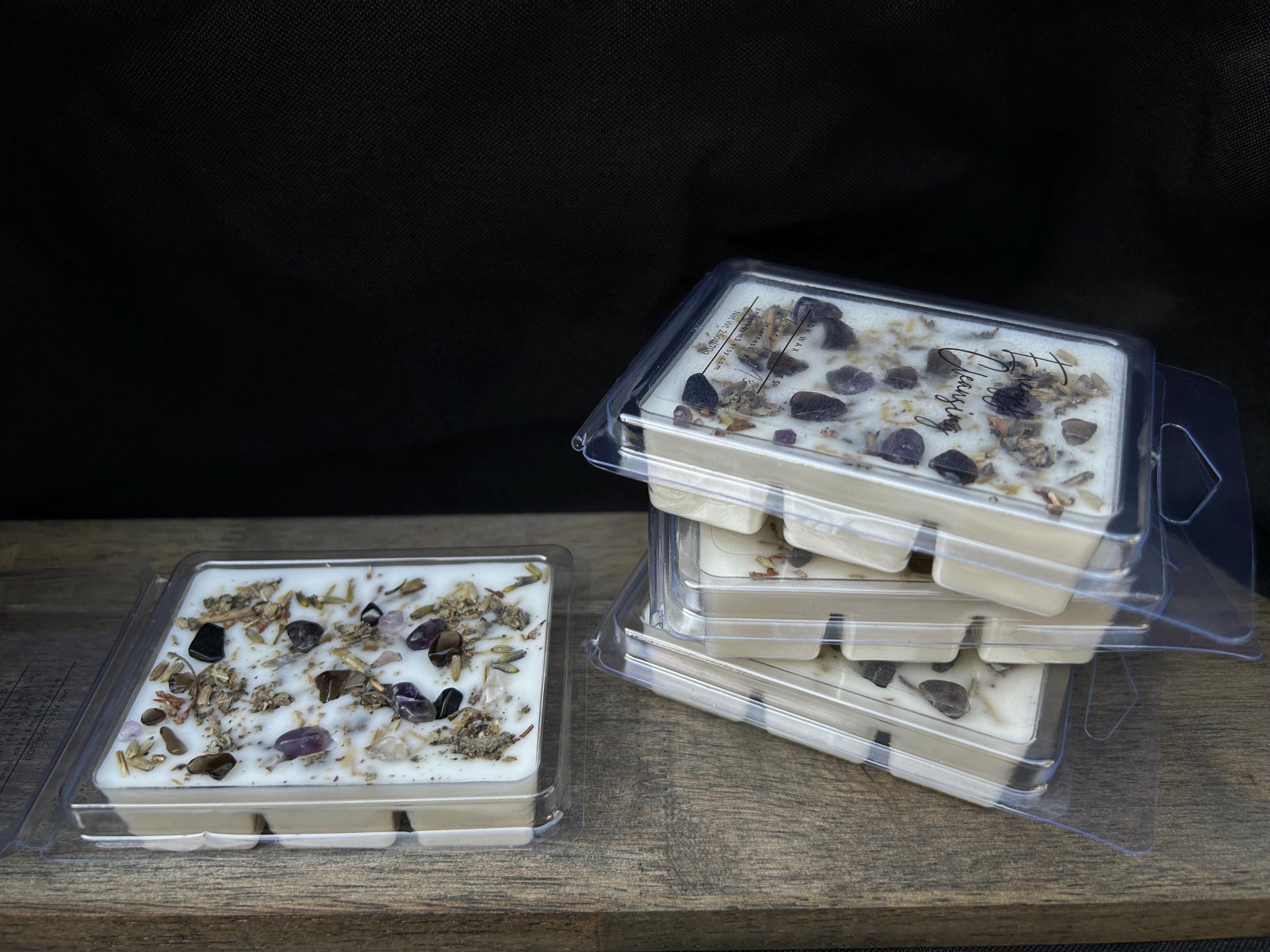 Reiki Charged Intention Wax Melts | 2.5oz Soy Wax Melts with Crystals and Herbs | Manifestation, Healing & Spiritual Energy Wax Melts