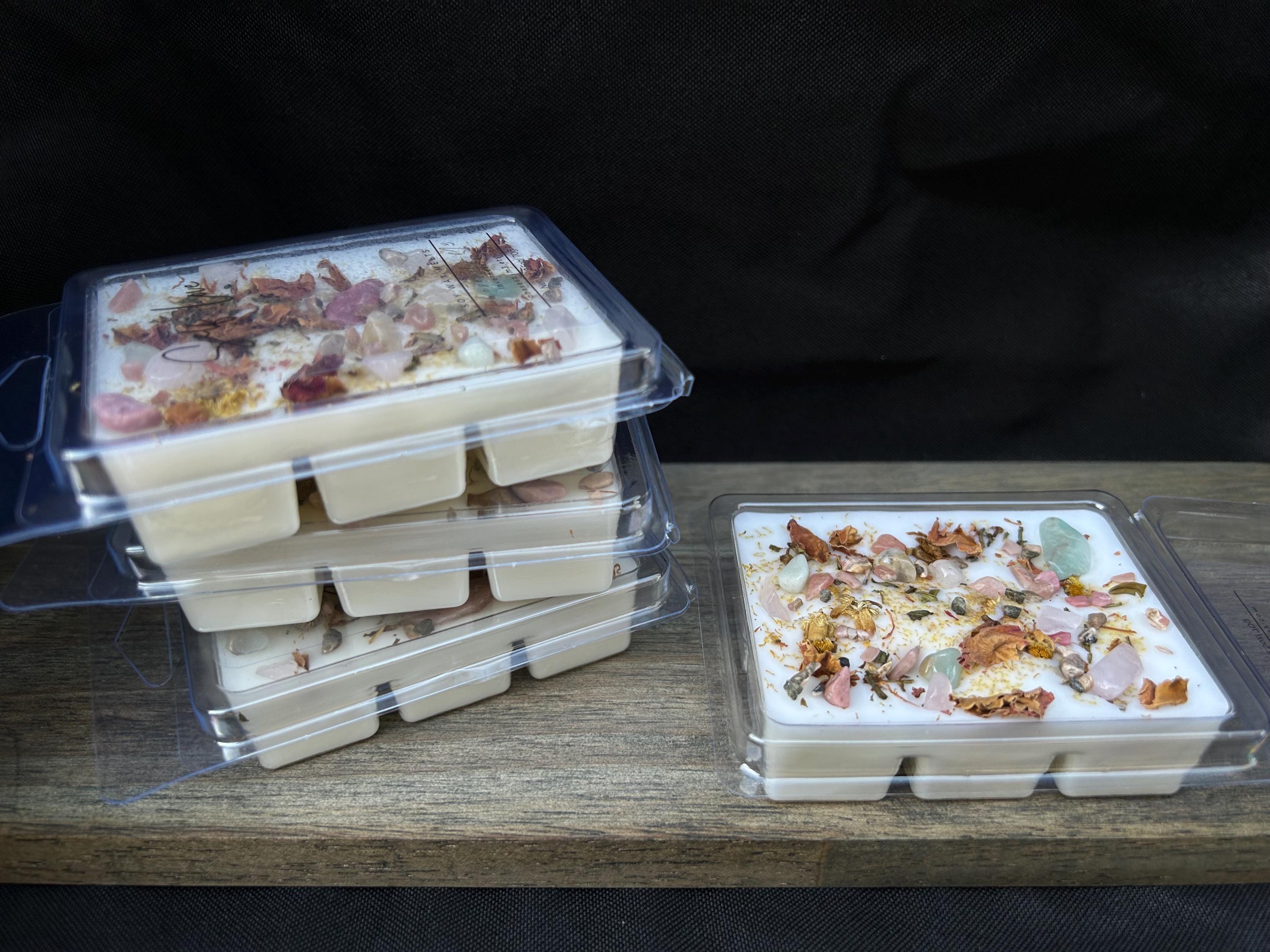 Reiki Charged Intention Wax Melts | 2.5oz Soy Wax Melts with Crystals and Herbs | Manifestation, Healing & Spiritual Energy Wax Melts