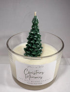 Christmas Memories Candle | 12oz Holiday Candle with Snow-Flocked Pine Tree | Cranberry Orange, Cinnamon & Pine Scent