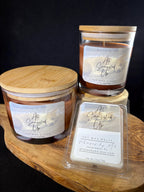 All Snuggled Up | Cozy Soy Candles and Wax Melts with Nutmeg, Lavender and Winter Air | Cashmere Musk & Birch Wood Scented