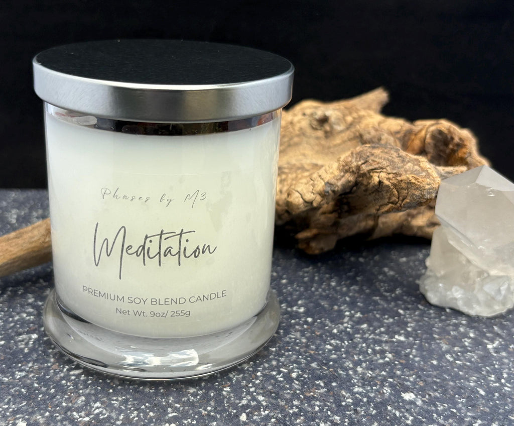 Reiki Charged Intention Candle Collection | 9oz Soy Candles with Crystals and Herbs | Manifestation, Healing & Spiritual Energy Candles