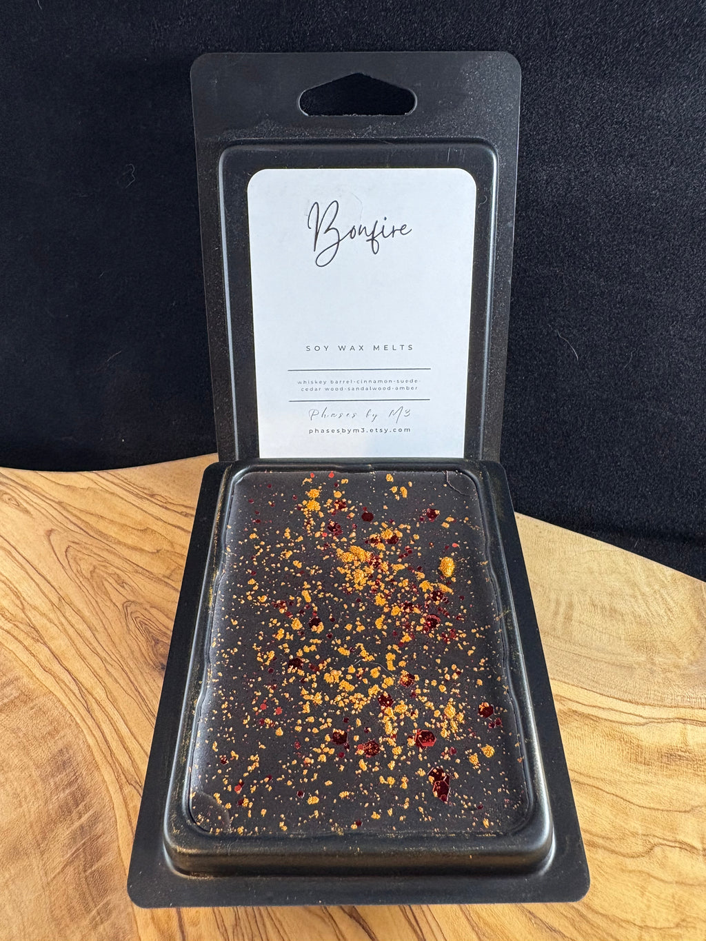 Bonfire Candle & Wax Melts | Smoky Firewood, Clove and Amber Scent | Cozy Campfire Soy Wax Blend for Fall and Winter