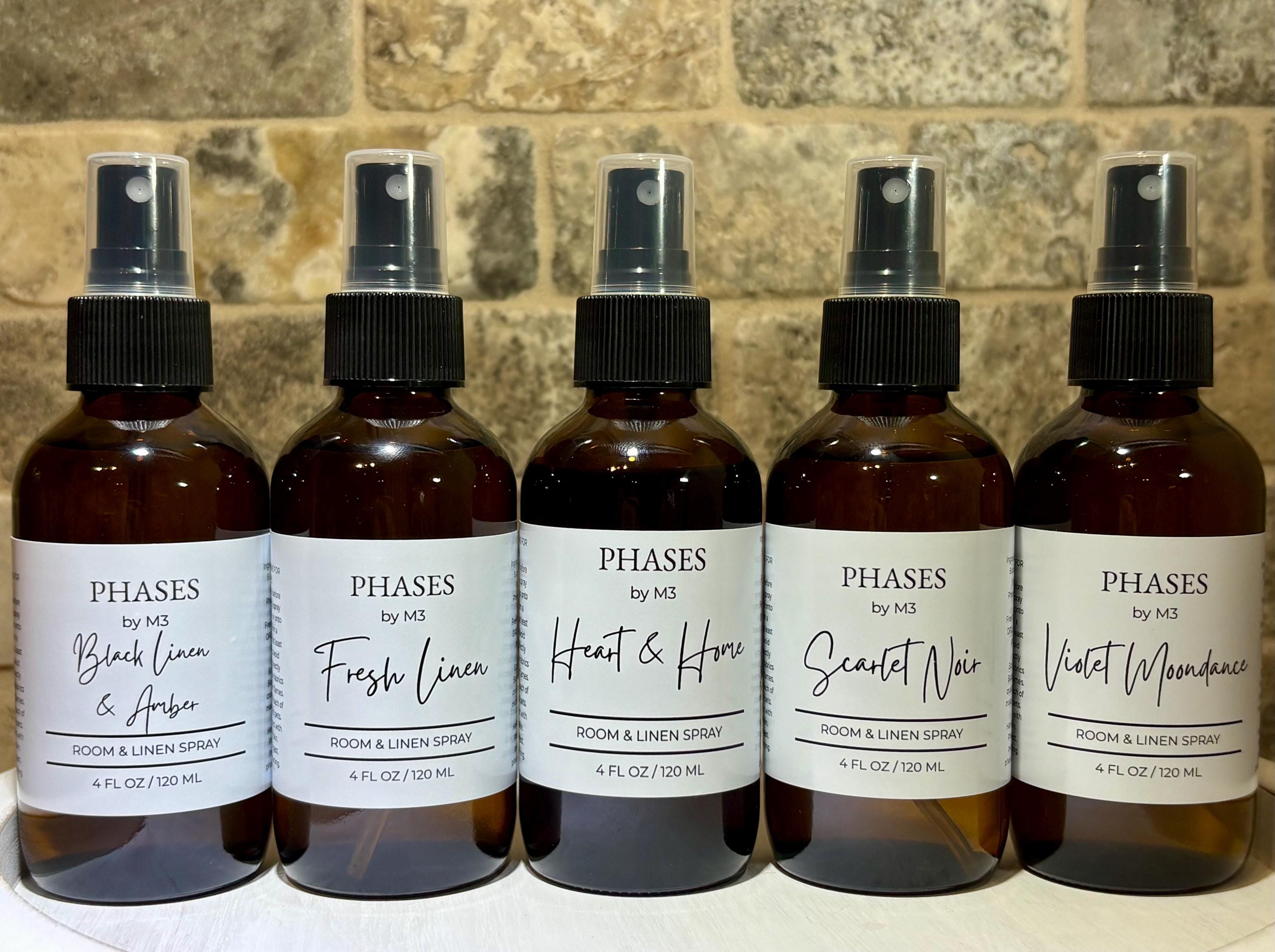 Room and Linen Spray – 4oz Amber Glass – Multiple Scents Available