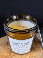 Hearth and Hardcover Candle | Amber Jar Candle with Wood Wick | Teakwood, Cedar, Leather & Smoke | Cozy Winter Candle for Book Lovers