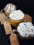 Fall Beverage Candle Collection | Spiced Pumpkin Latte, Caramel Apple Latte & Hot Cocoa Candles | Cozy Autumn Scents
