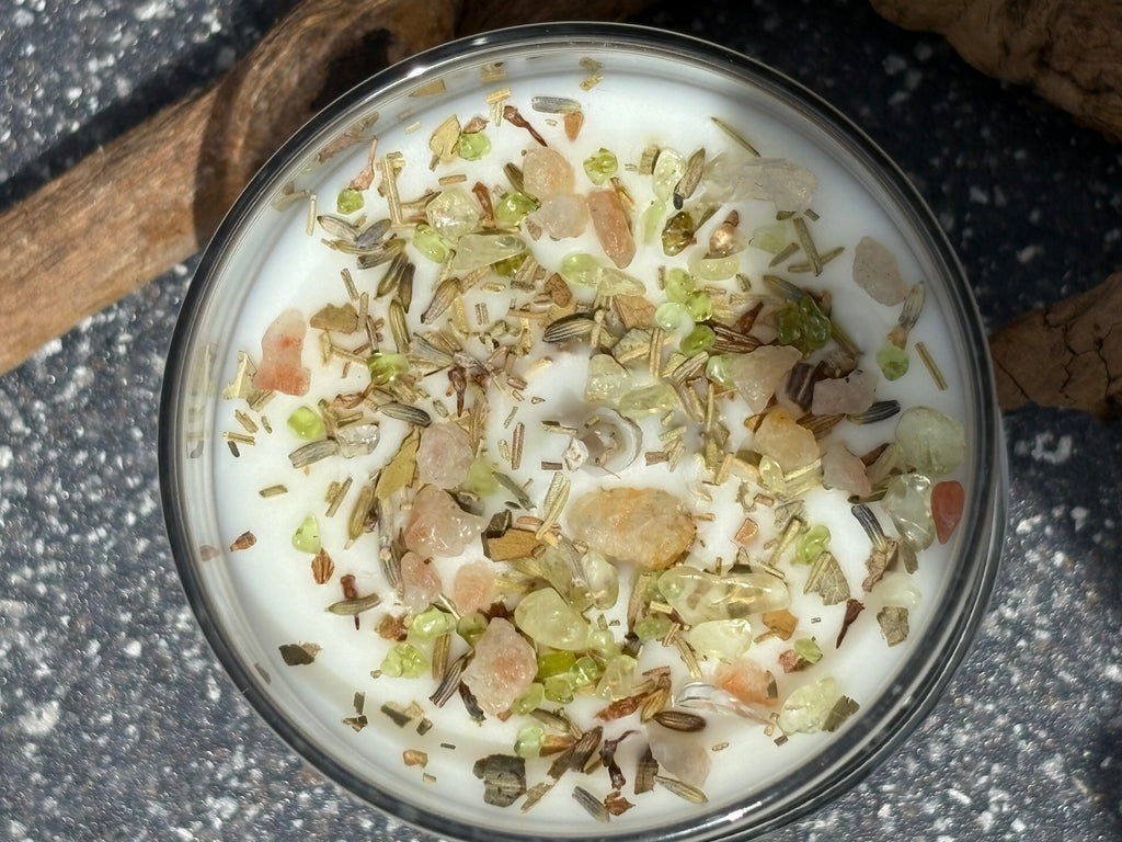 Reiki Charged Intention Candle Collection | 9oz Soy Candles with Crystals and Herbs | Manifestation, Healing & Spiritual Energy Candles