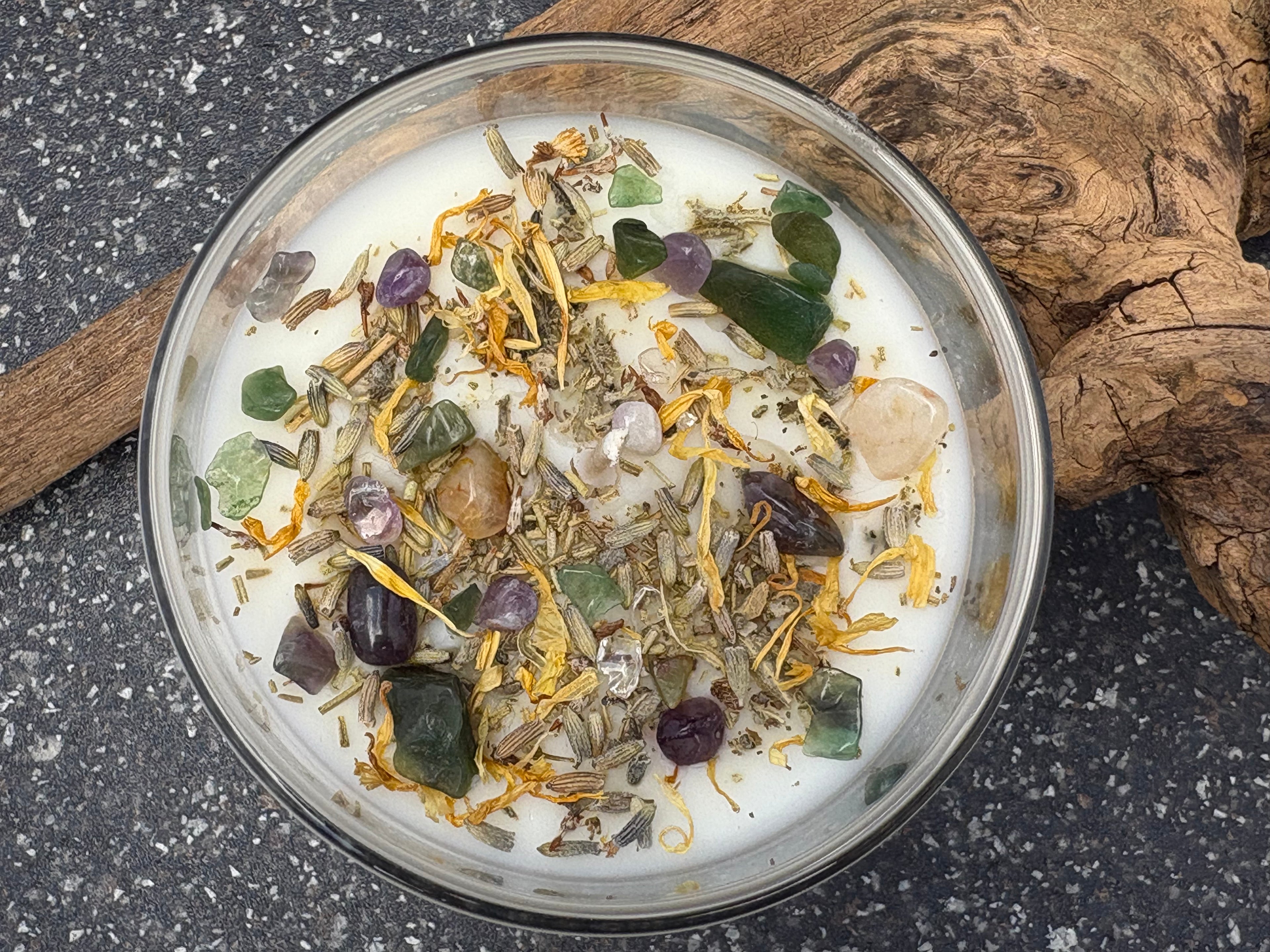 Reiki Charged Intention Candle Collection | 9oz Soy Candles with Crystals and Herbs | Manifestation, Healing & Spiritual Energy Candles