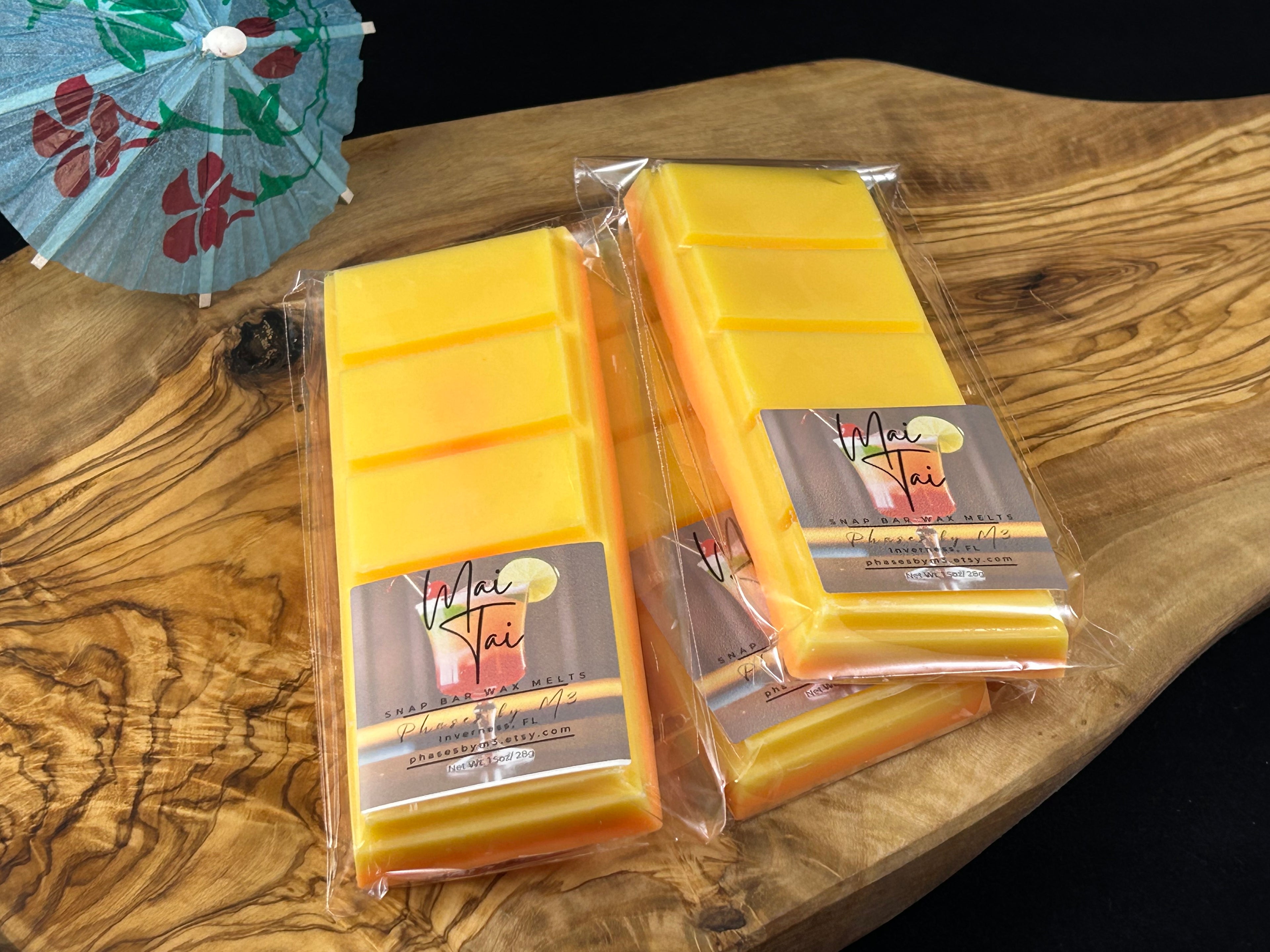 Summer Cocktail Collection Candles and Wax Melts : Peach Mango Bellini, Strawberry Daiquiri, Mai Tai, Margarita, Blue Hawaiian