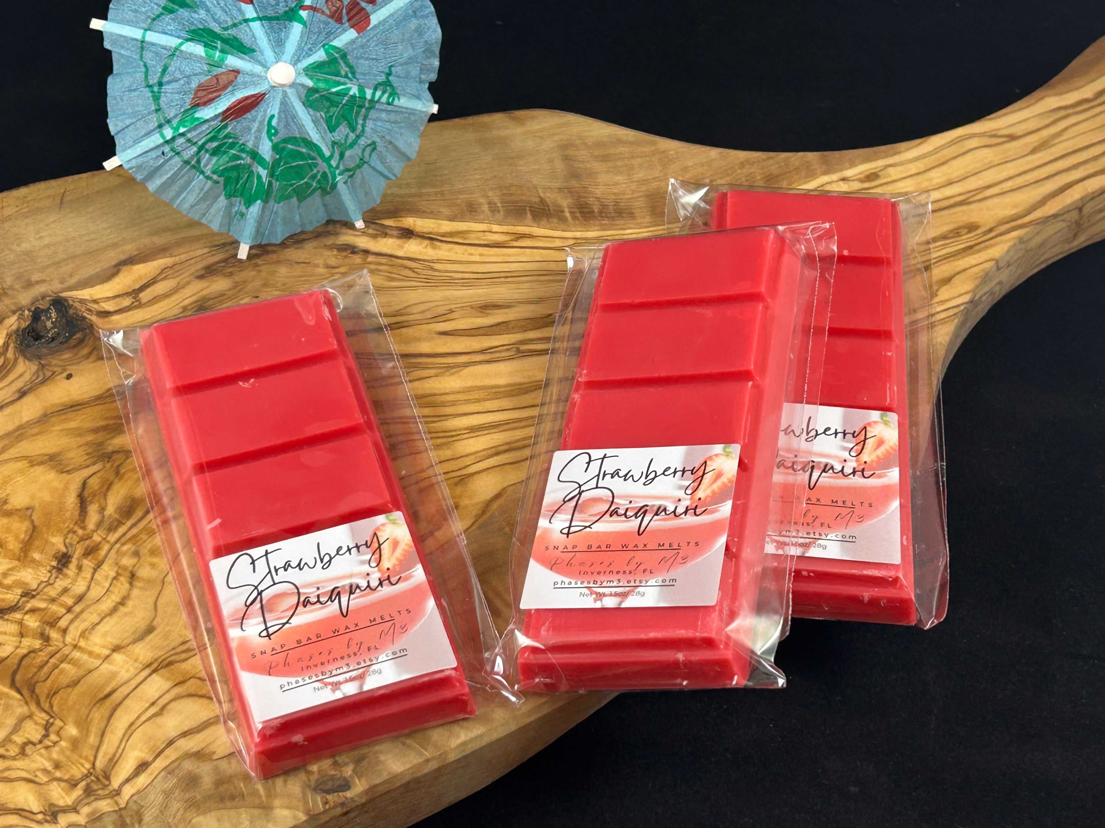 Summer Cocktail Collection Candles and Wax Melts : Peach Mango Bellini, Strawberry Daiquiri, Mai Tai, Margarita, Blue Hawaiian