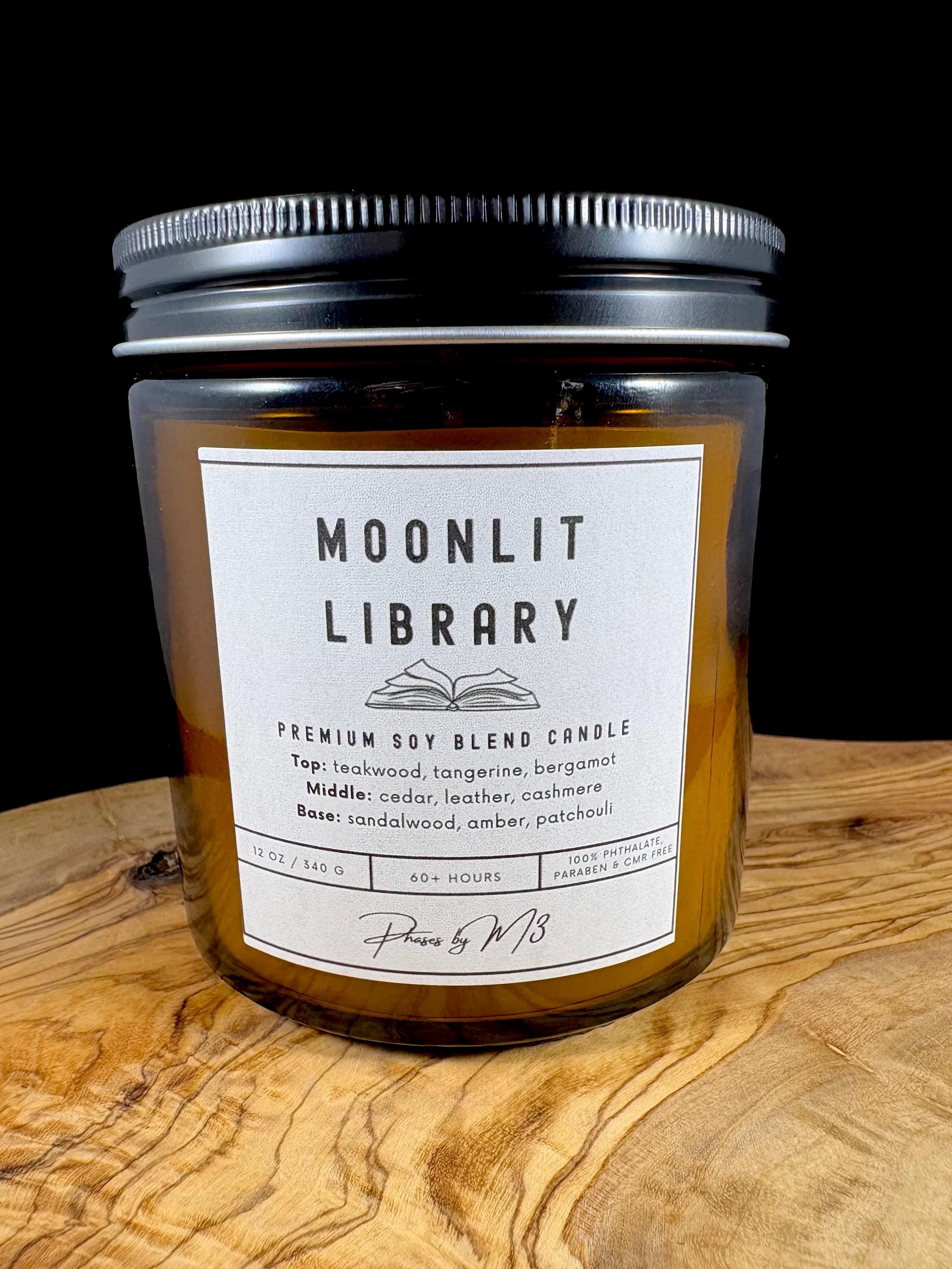 Moonlit Library Candle & Wax Melts – Teakwood, Cedar and Amber