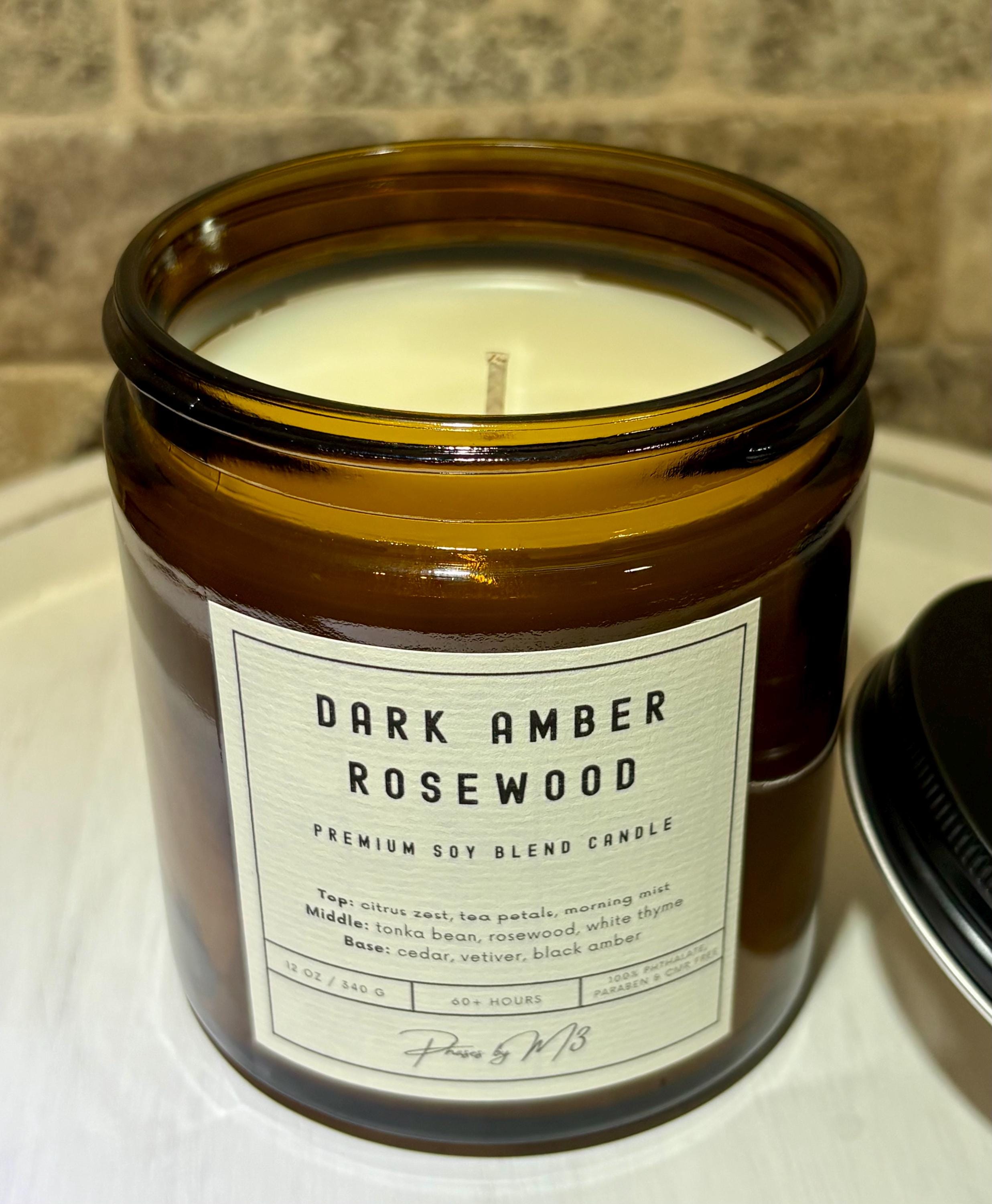 Dark Amber Rosewood Candle and Wax Melts