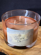 All Snuggled Up | Cozy Soy Candles and Wax Melts with Nutmeg, Lavender and Winter Air | Cashmere Musk & Birch Wood Scented