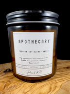 Apothecary Candle | Amber Glass Soy Candle | Earthy Herbal Candle with Moss, Sage, Balsam  | 7oz and 12oz Candles & Wax Melts