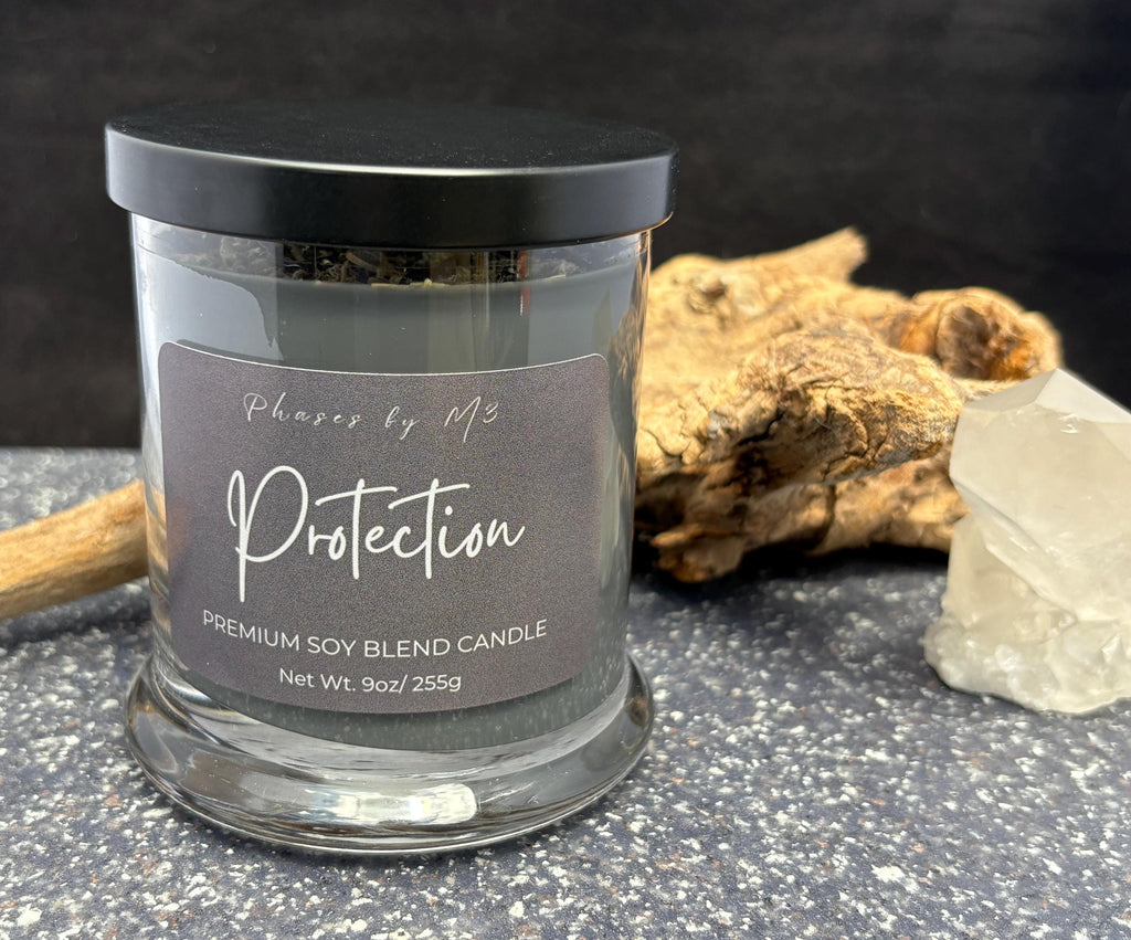 Reiki Charged Intention Candle Collection | 9oz Soy Candles with Crystals and Herbs | Manifestation, Healing & Spiritual Energy Candles