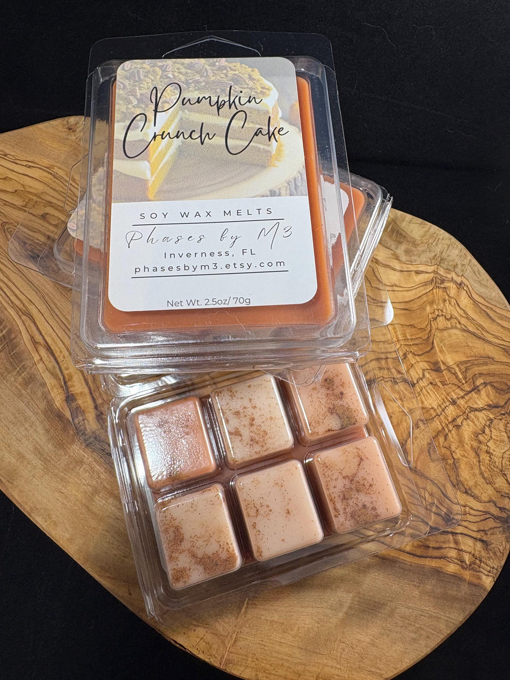 Pumpkin Crunch Cake Wax Melts | Fall Dessert Scent | Creamy Pumpkin, Yellow Cake & Pecans – 2.5oz