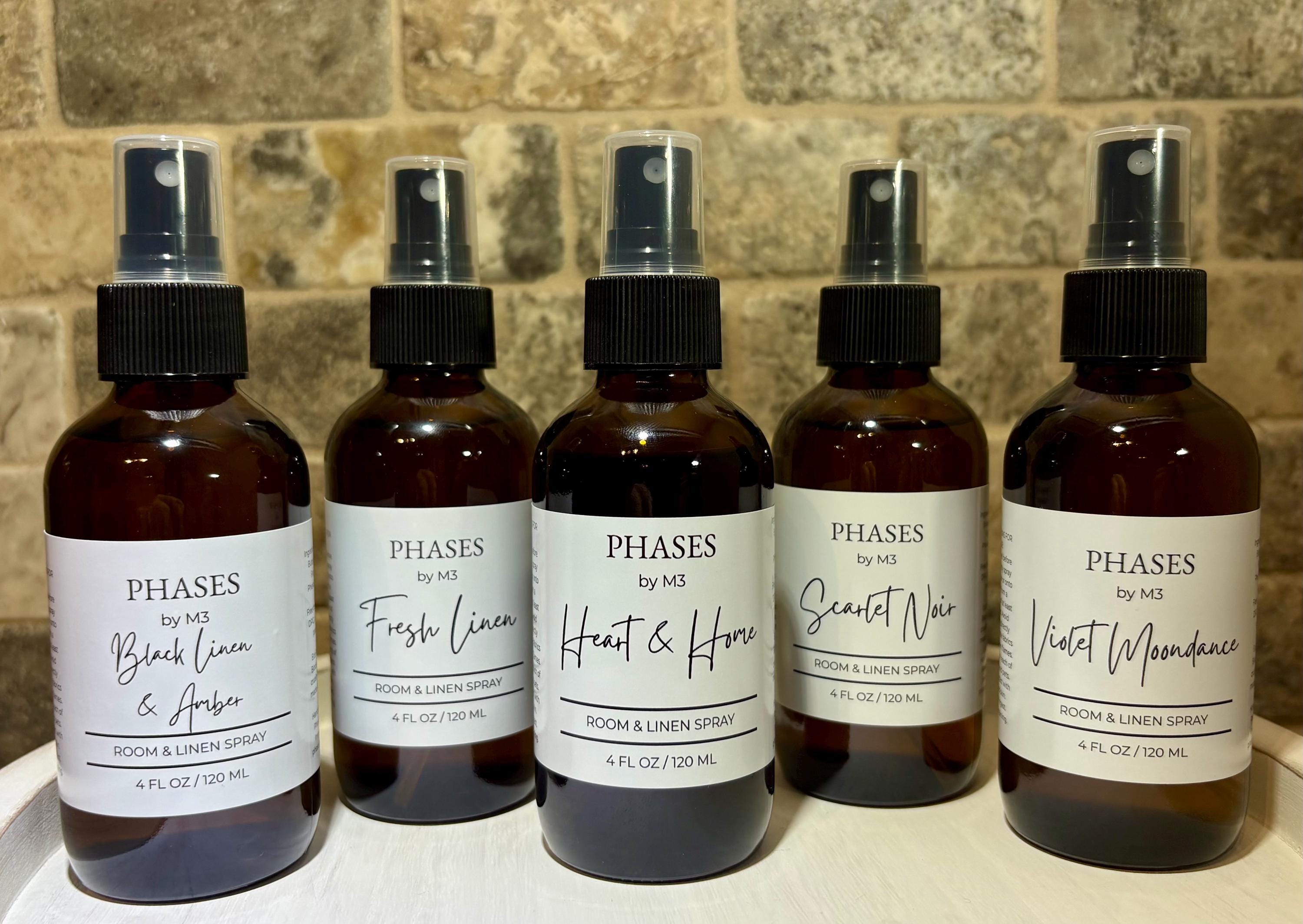 Room and Linen Spray – 4oz Amber Glass – Multiple Scents Available