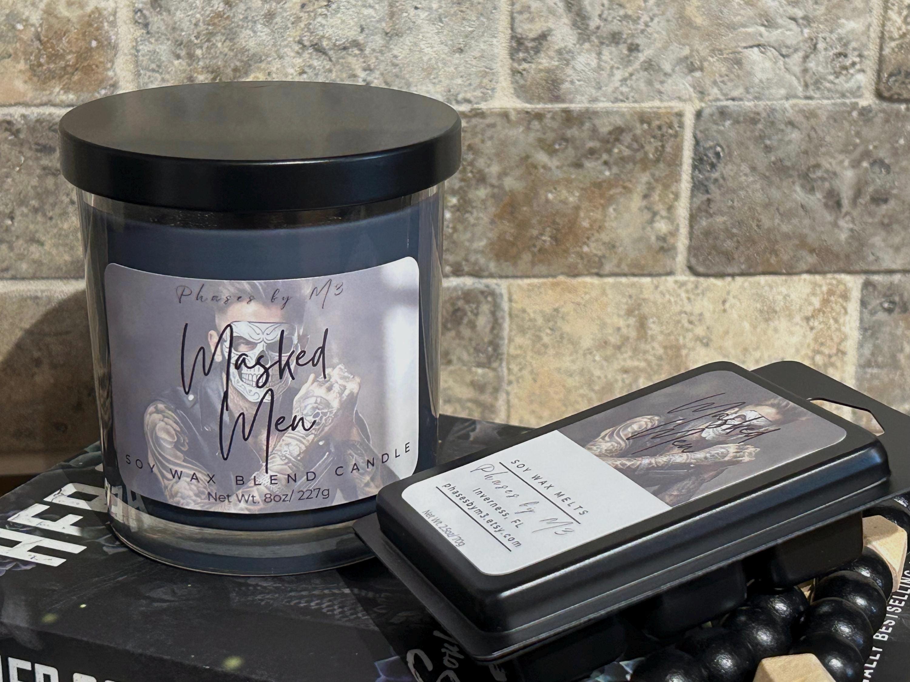Masked Men Candle & Wax Melts – Tonka, Leather, Oud and Smoke | Bookish and Bold Aroma