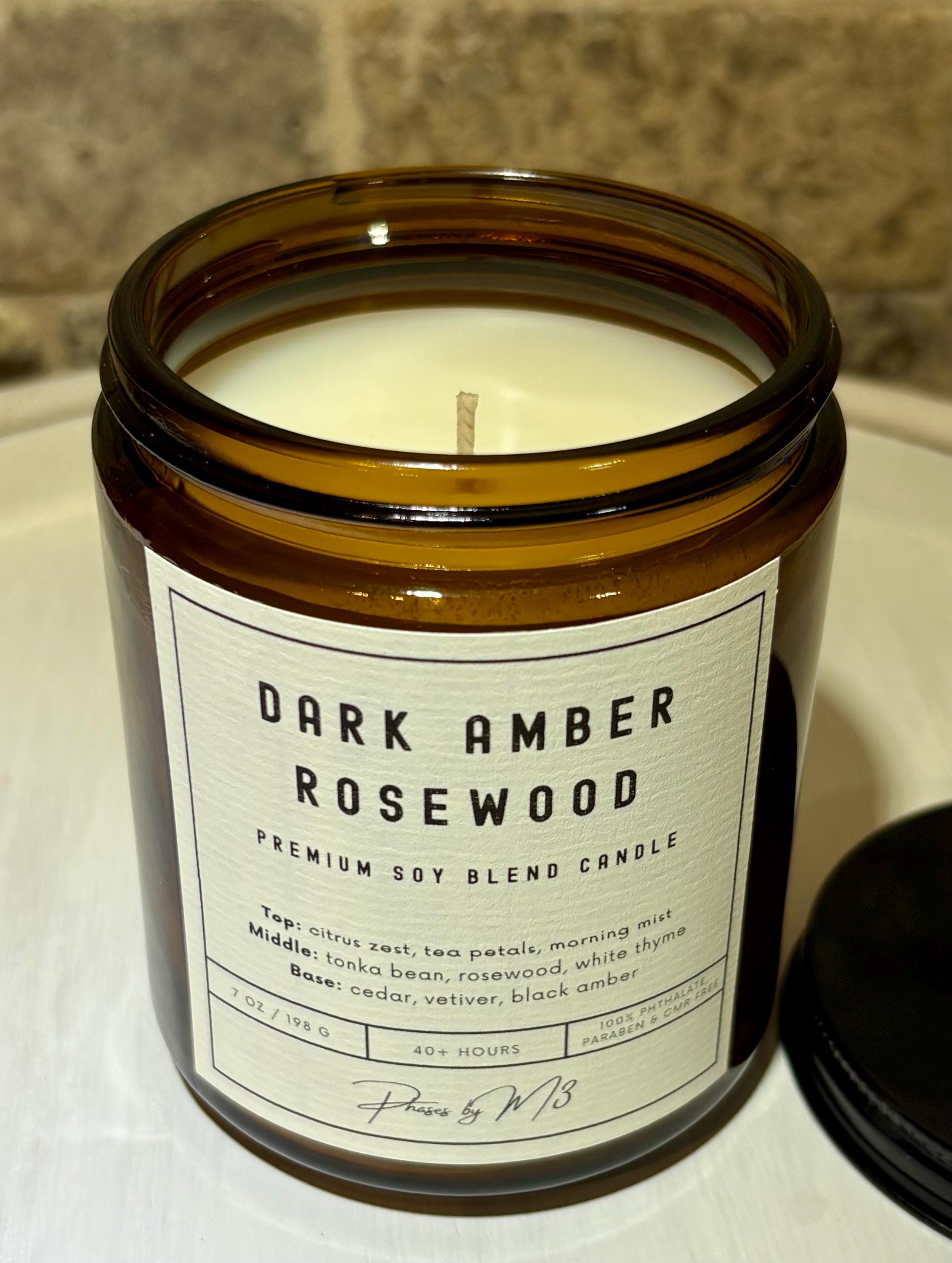 Dark Amber Rosewood Candle and Wax Melts