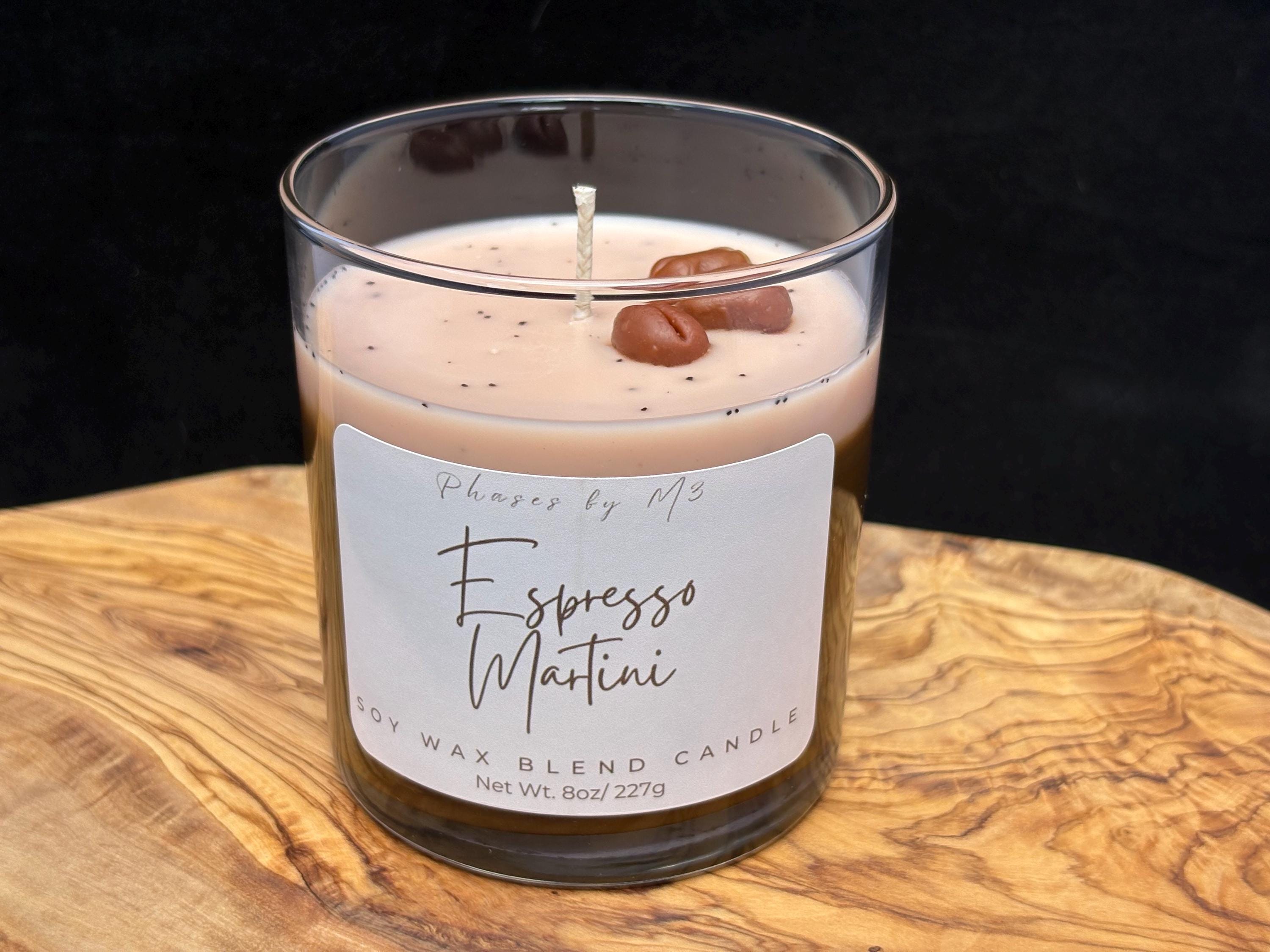 Espresso Martini scented candle | Rich Coffee, Almond & Vanilla Blend | Cozy Cocktail Vibe