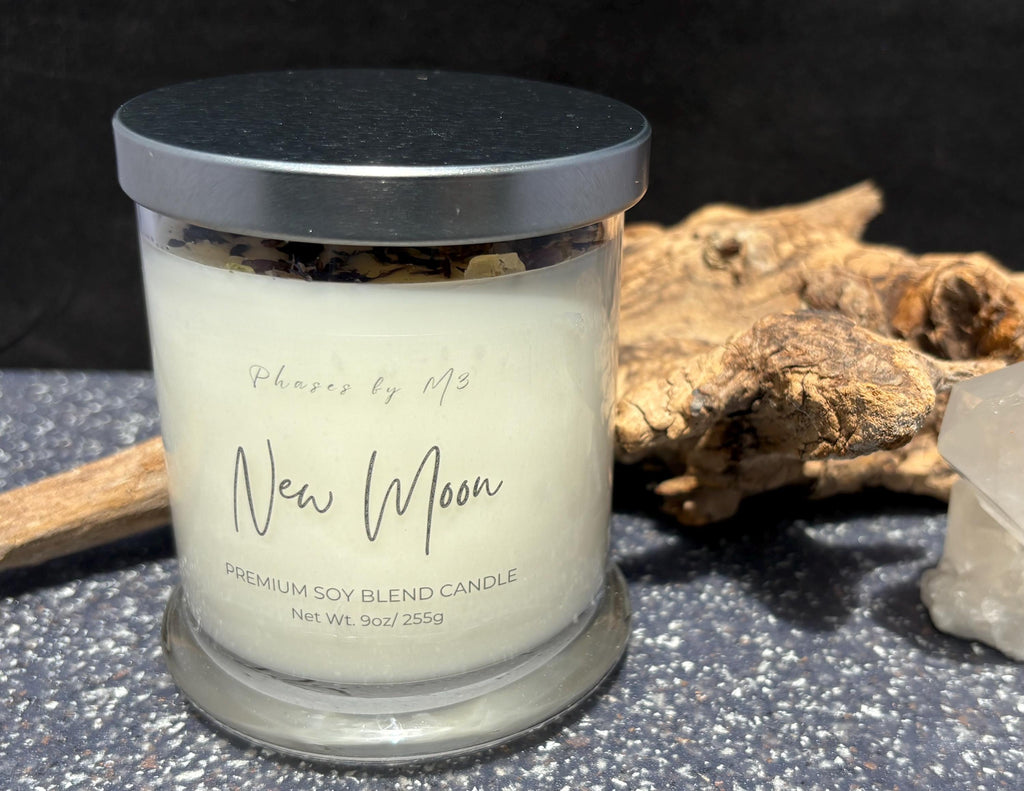 Reiki Charged Intention Candle Collection | 9oz Soy Candles with Crystals and Herbs | Manifestation, Healing & Spiritual Energy Candles