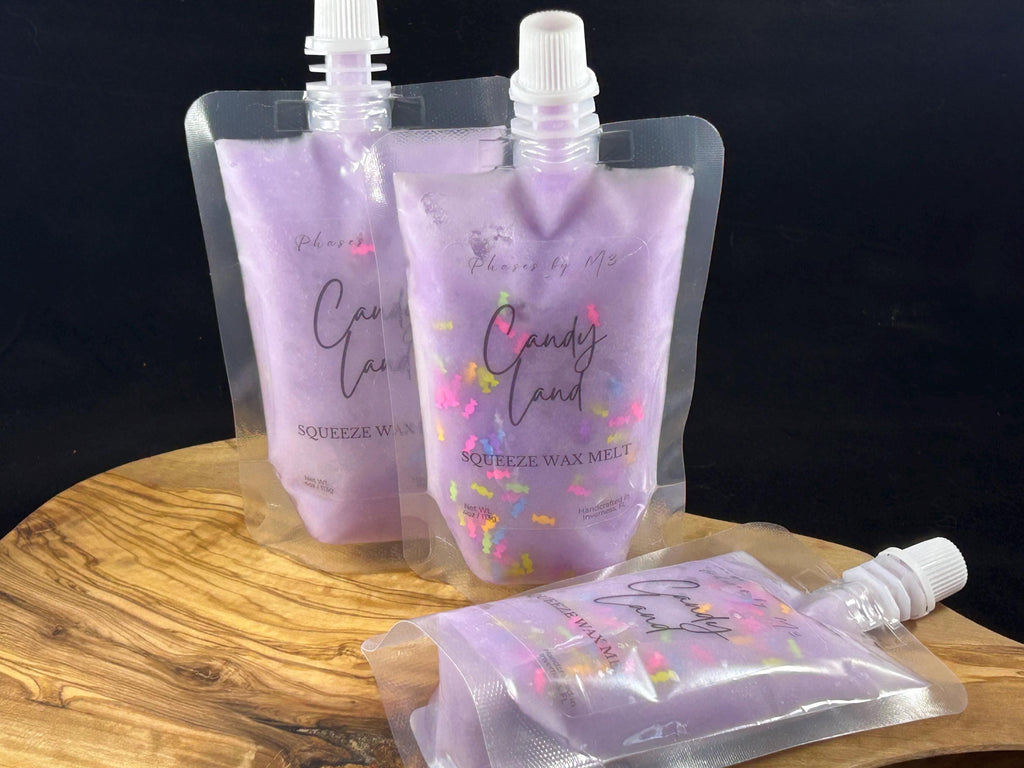 Highly Scented Squeeze Wax Melts – 4oz Pouch | Customizable Soy Blend Wax for Warmers | Fruity, Floral, Sweet & Coastal Scents