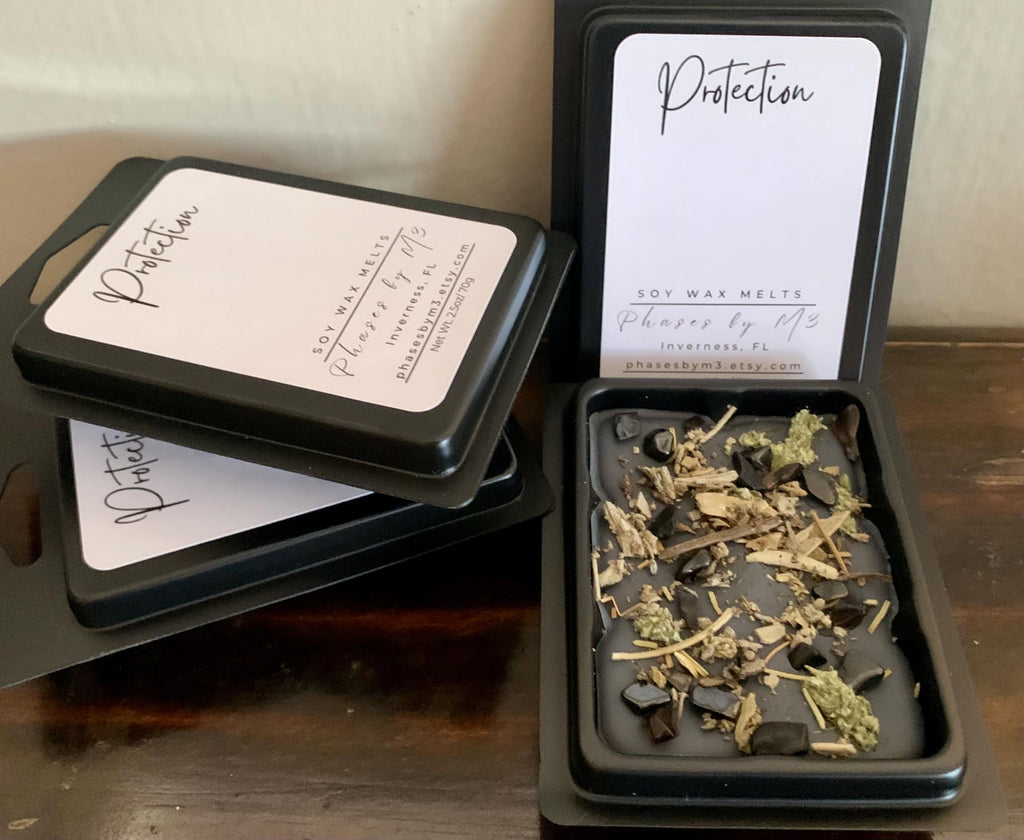 Reiki Charged Intention Wax Melts | 2.5oz Soy Wax Melts with Crystals and Herbs | Manifestation, Healing & Spiritual Energy Wax Melts