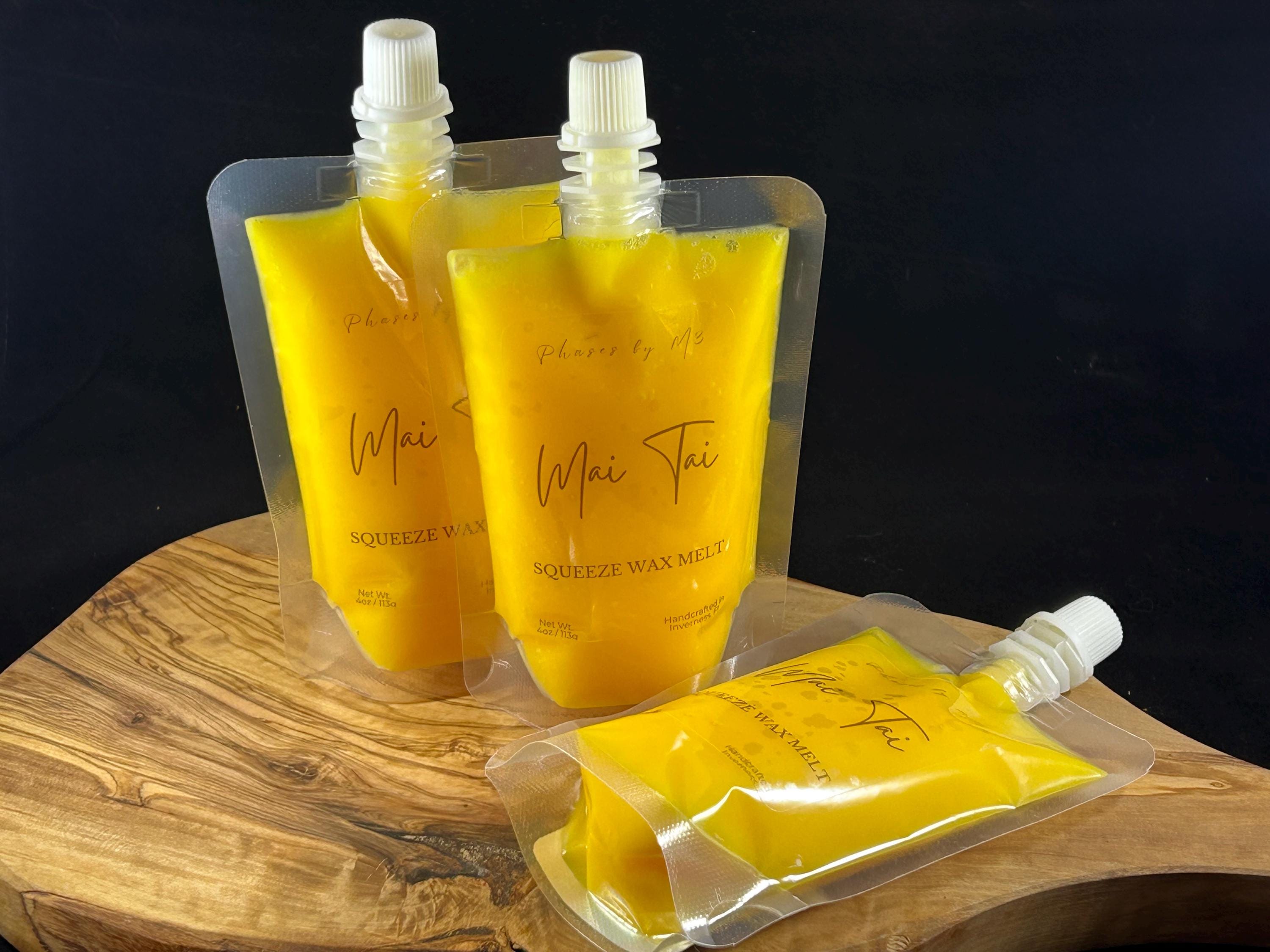 Highly Scented Squeeze Wax Melts – 4oz Pouch | Customizable Soy Blend Wax for Warmers | Fruity, Floral, Sweet & Coastal Scents