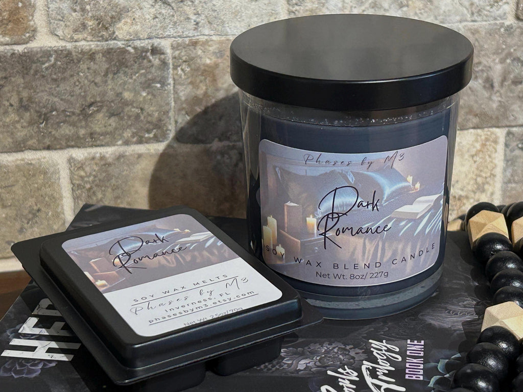 Dark Romance Candle and Wax Melts | Coffee, Leather & Cashmere | Book Candle for Spicy Reads